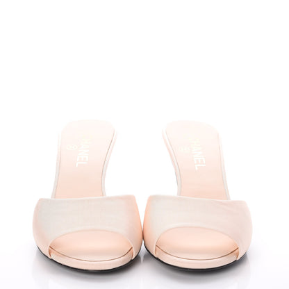 Chanel Grosgrain Lambskin CC Mules 39 Light Pink 2 of 9