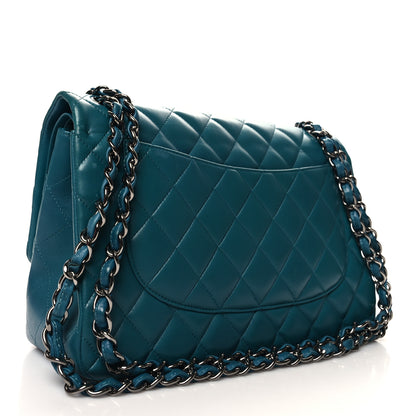 Chanel Lambskin Quilted Jumbo Double Flap Turquoise 3 of 10