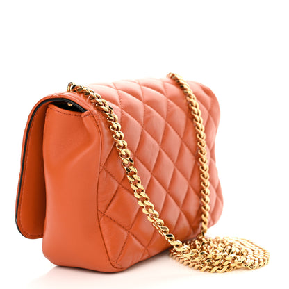 Versace Nappa Quilted Small Medusa Chain Crossbody Dark Orange 3 of 11