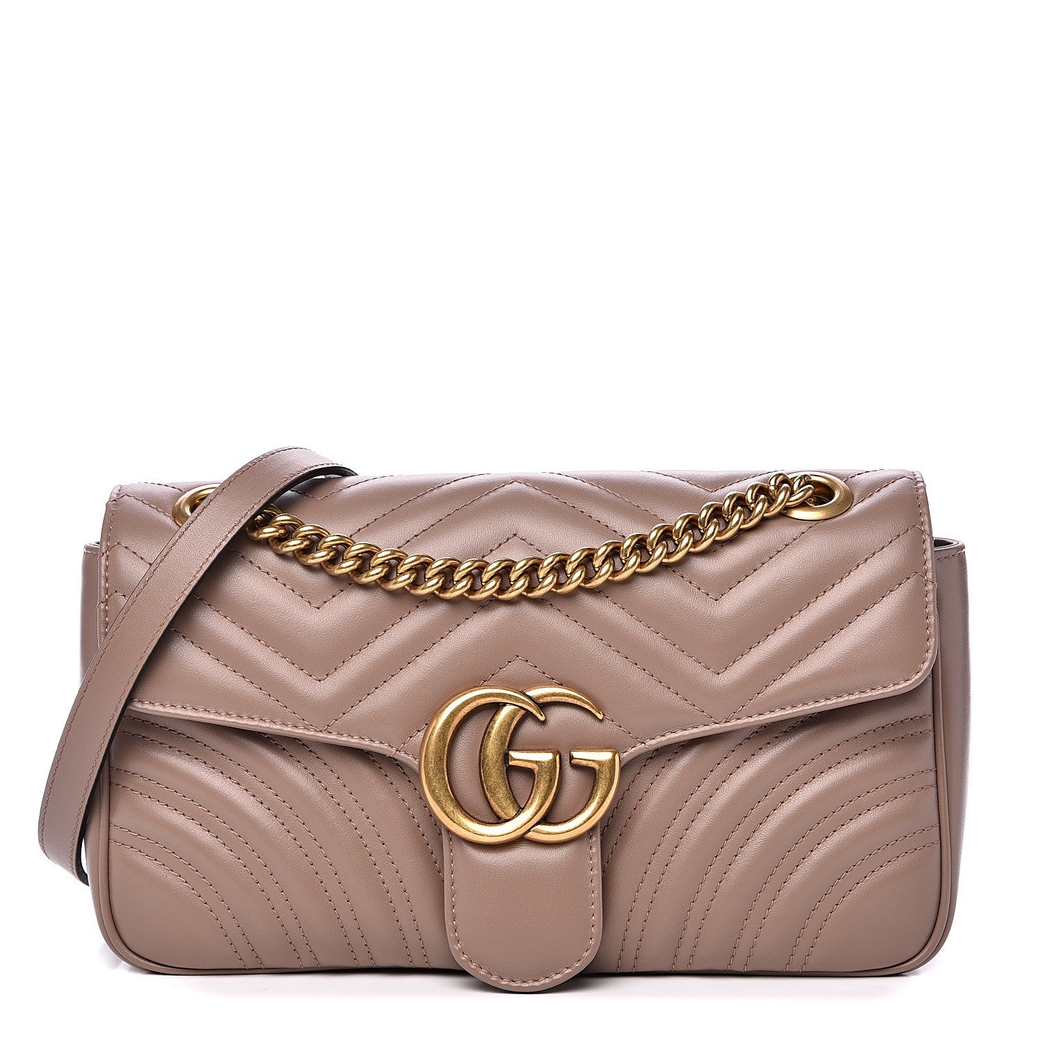 Gucci Calfskin Matelasse Small GG Marmont Shoulder Bag Porcelain Rose 1 of 9