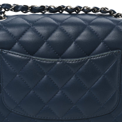 Chanel Lambskin Quilted Mini Rectangular Flap Blue 12 of 13