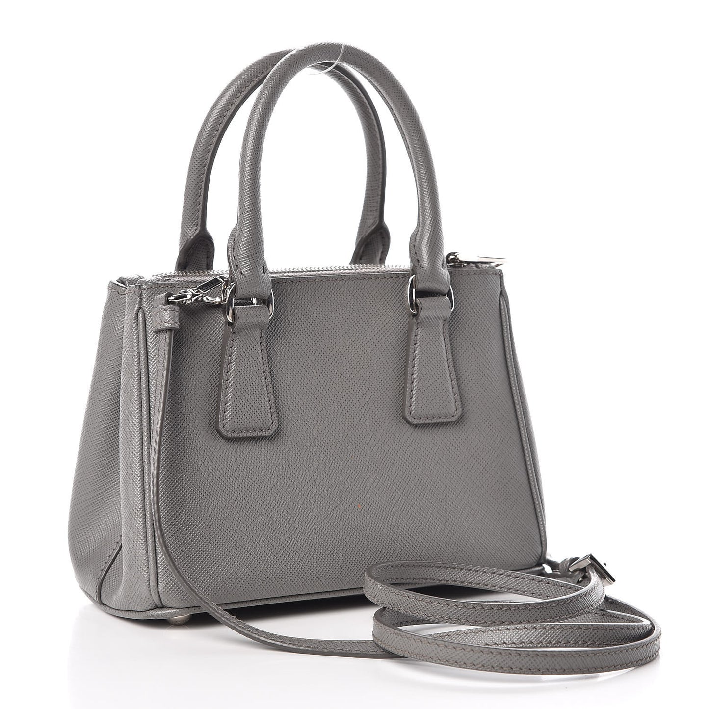 Saffiano Mini Galleria Double Zip Tote Marmo