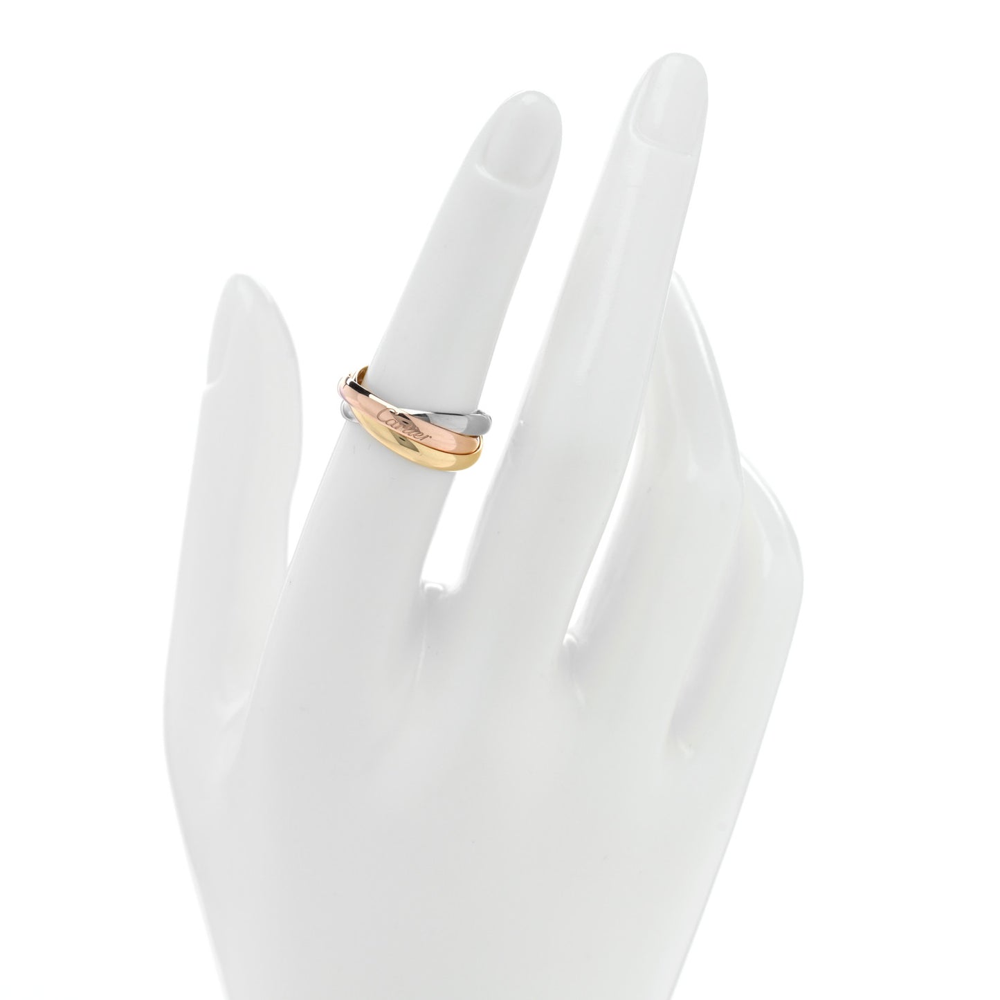18K Pink Yellow White Gold Small Trinity Ring 52 6