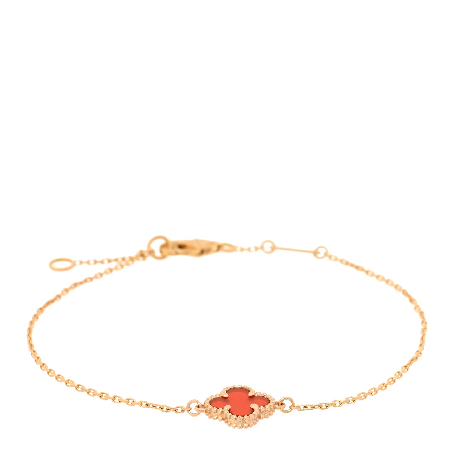 18K Rose Gold Carnelian Sweet Alhambra Bracelet