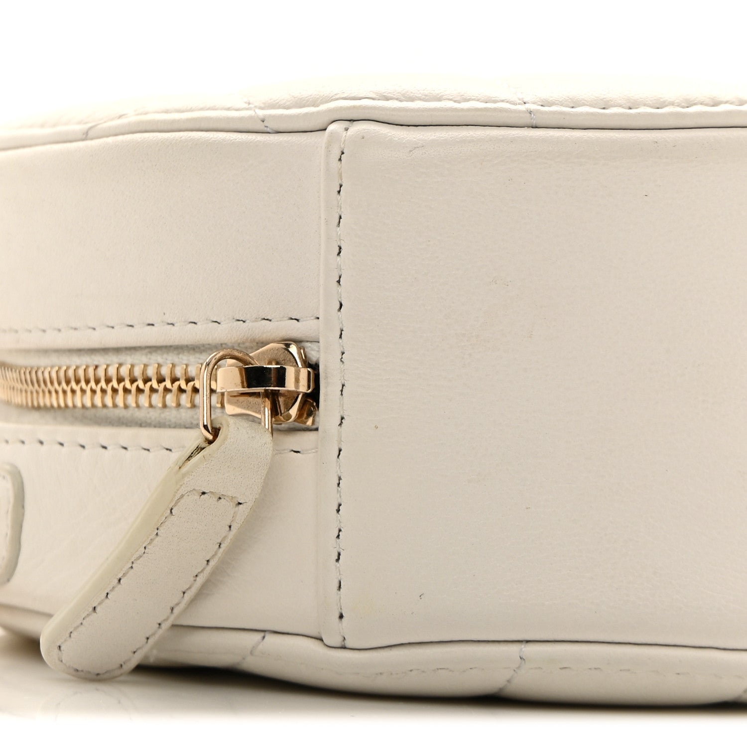 Chanel Calfskin Quilted Pearl Round Clutch With Chain White 9 of 13