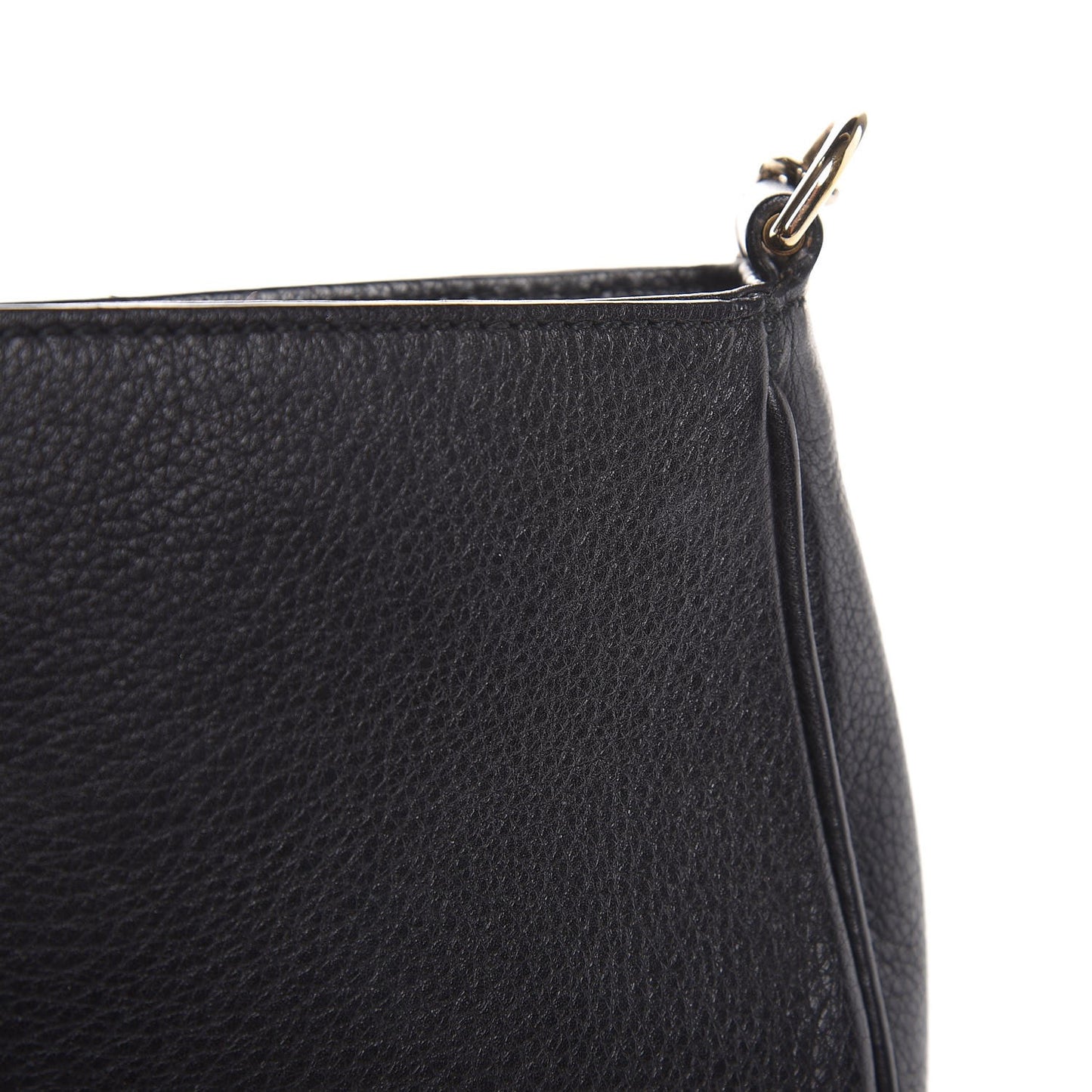 Pebbled Calfskin Medium Soho Flap Crossbody Black