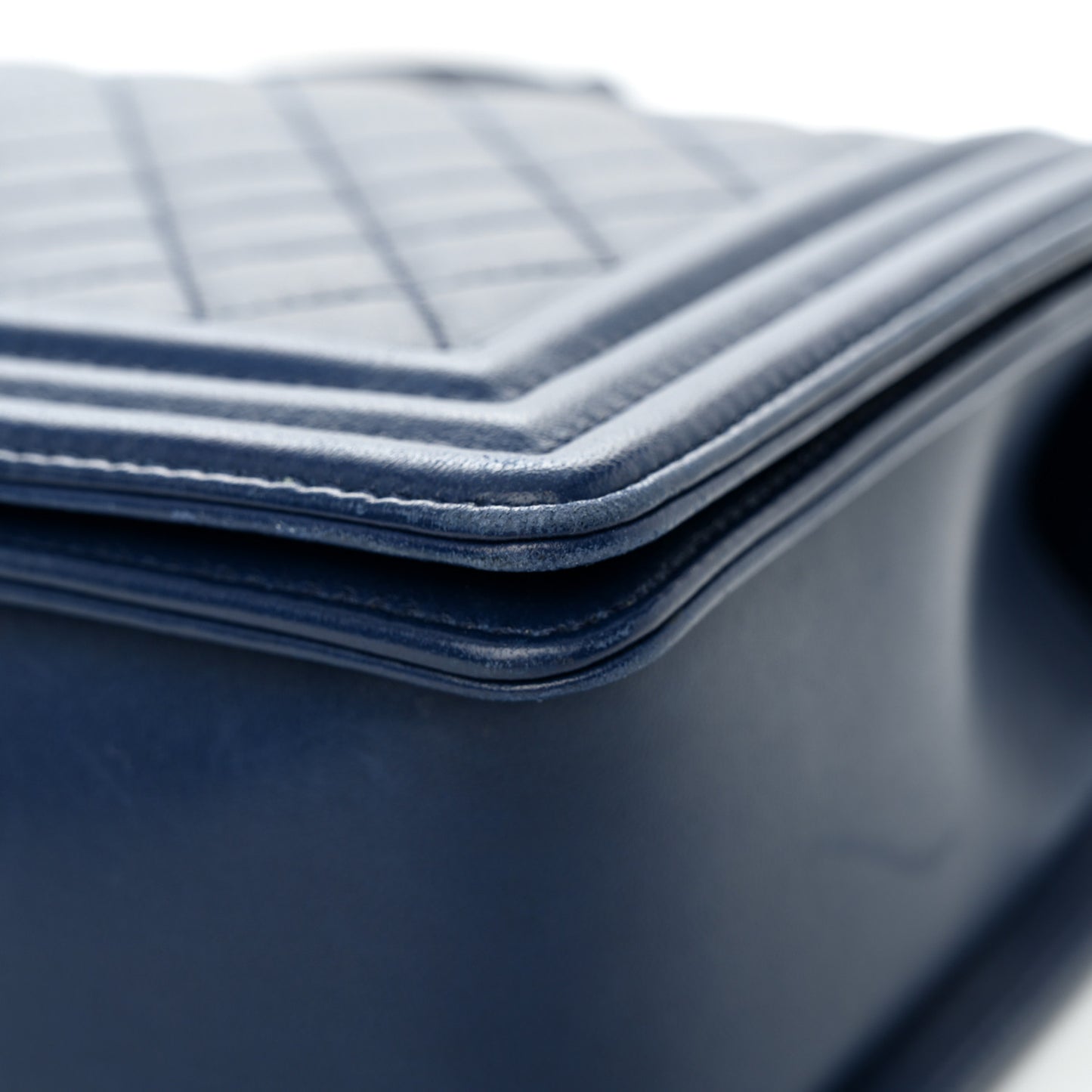 Lambskin Quilted New Medium Boy Flap Dark Blue