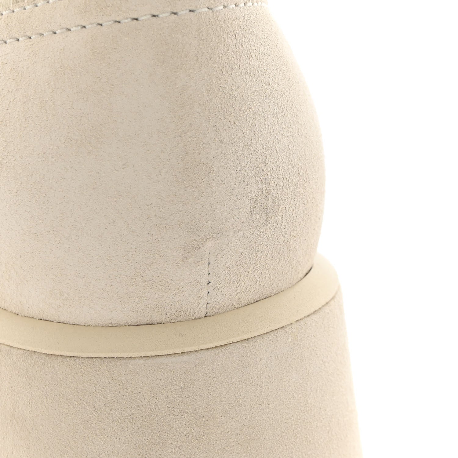 Chanel Suede Pony Hair Shearling Lace Up Combat Boots 40 White 9 of 11
