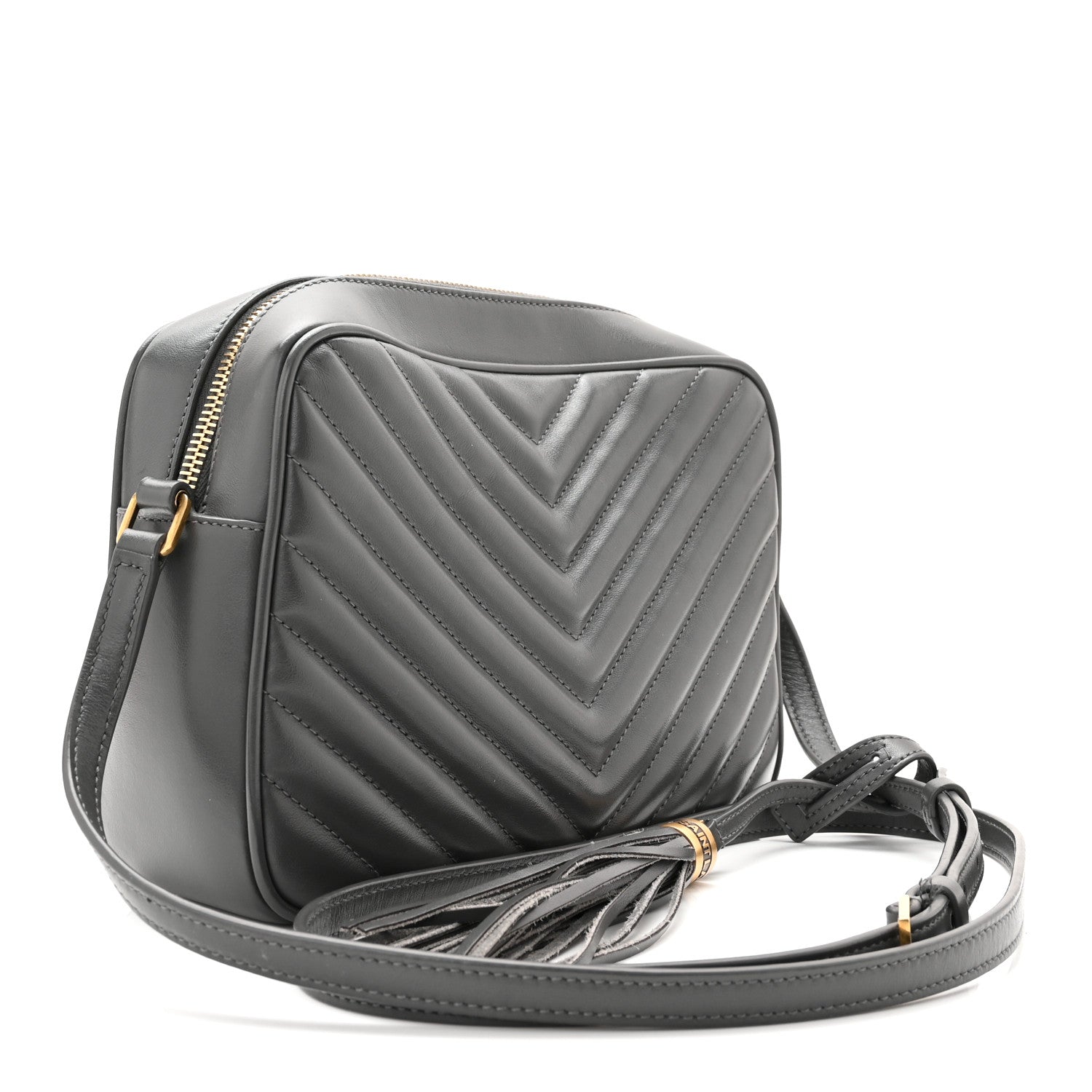 Saint Laurent Calfskin Matelasse Monogram Lou Camera Bag Storm 3 of 10