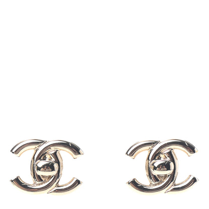 Chanel Metal CC Turnlock Earrings Gold 1 of 4
