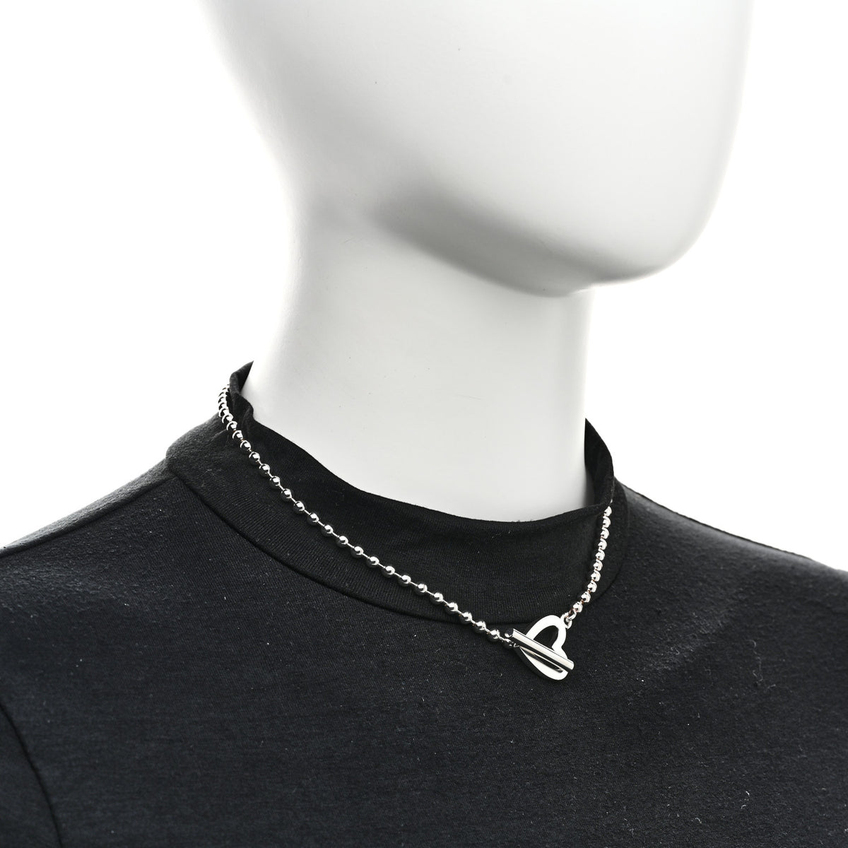 Gucci Sterling Silver Heart Toggle Necklace 2 of 5