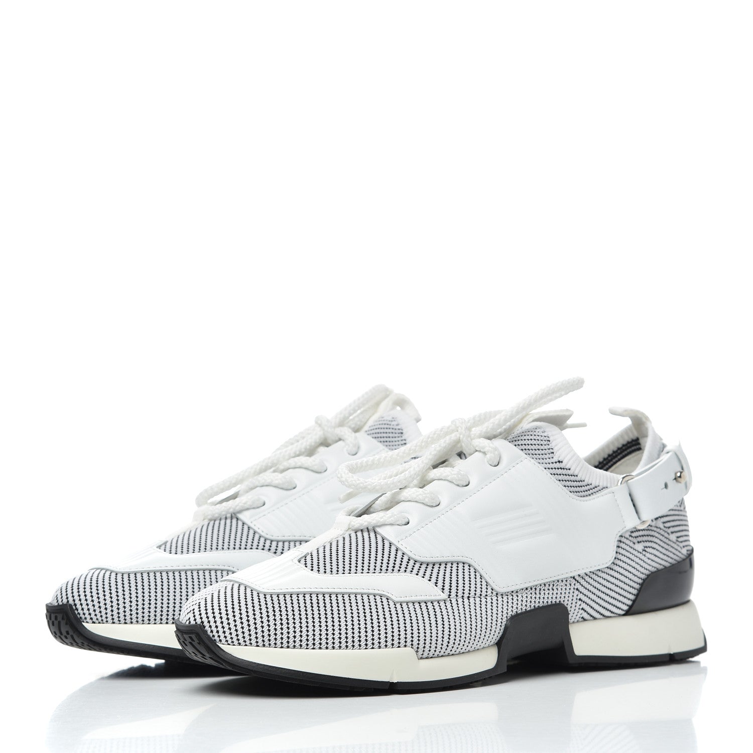 Hermes Calfskin Womens Athlete Sneakers 38.5 White Multicolor 3 of 8