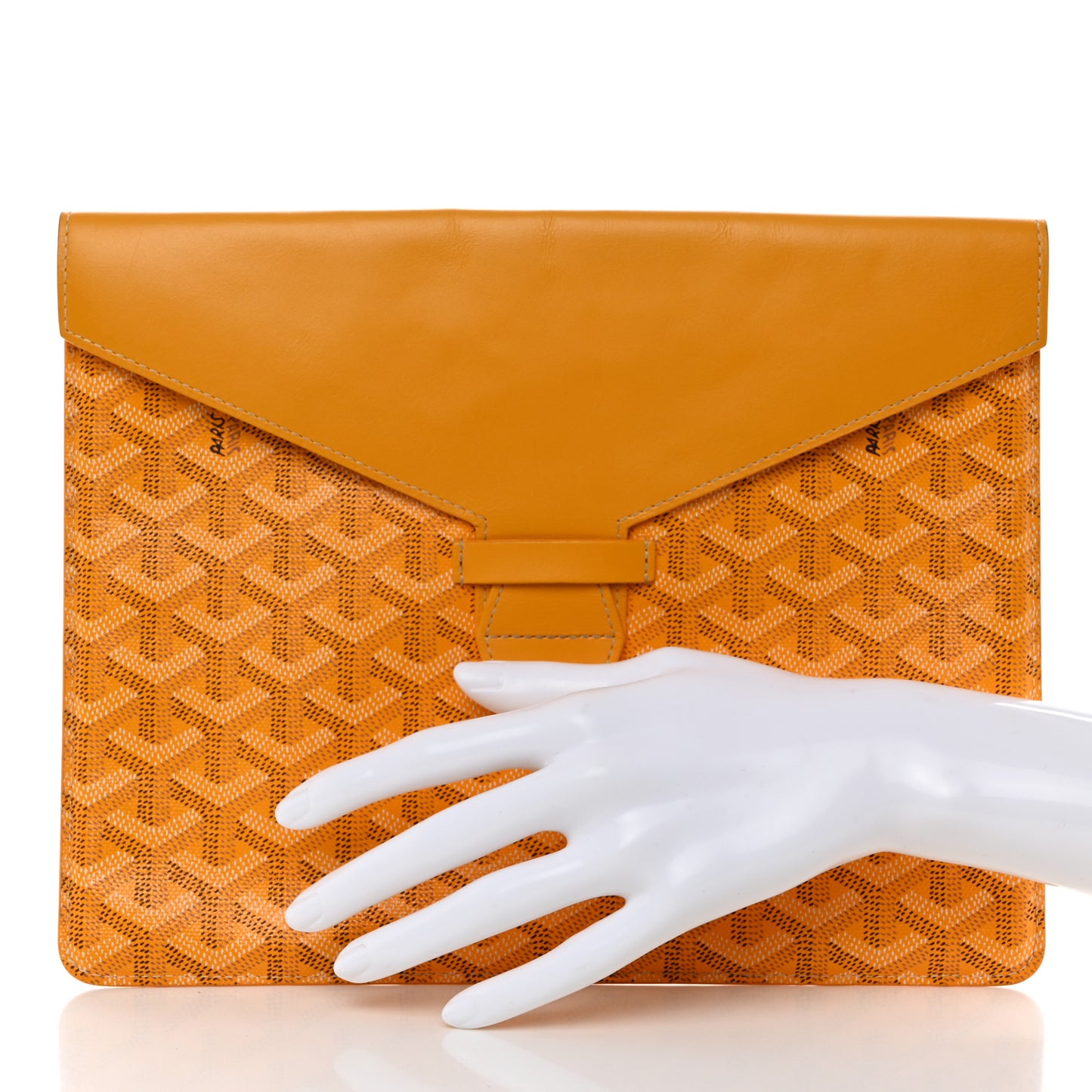 Goyardine Large Commando Envelope 2 Flat Pouch Yellow