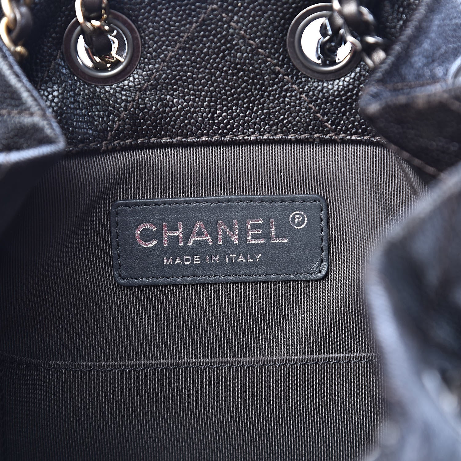 Chanel Metallic Grained Goatskin Gabrielle Backpack Dark Silver Gold 6 of 11