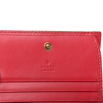 Gucci Calfskin Matelasse GG Marmont Card Case Wallet Hibiscus Red 6 of 8