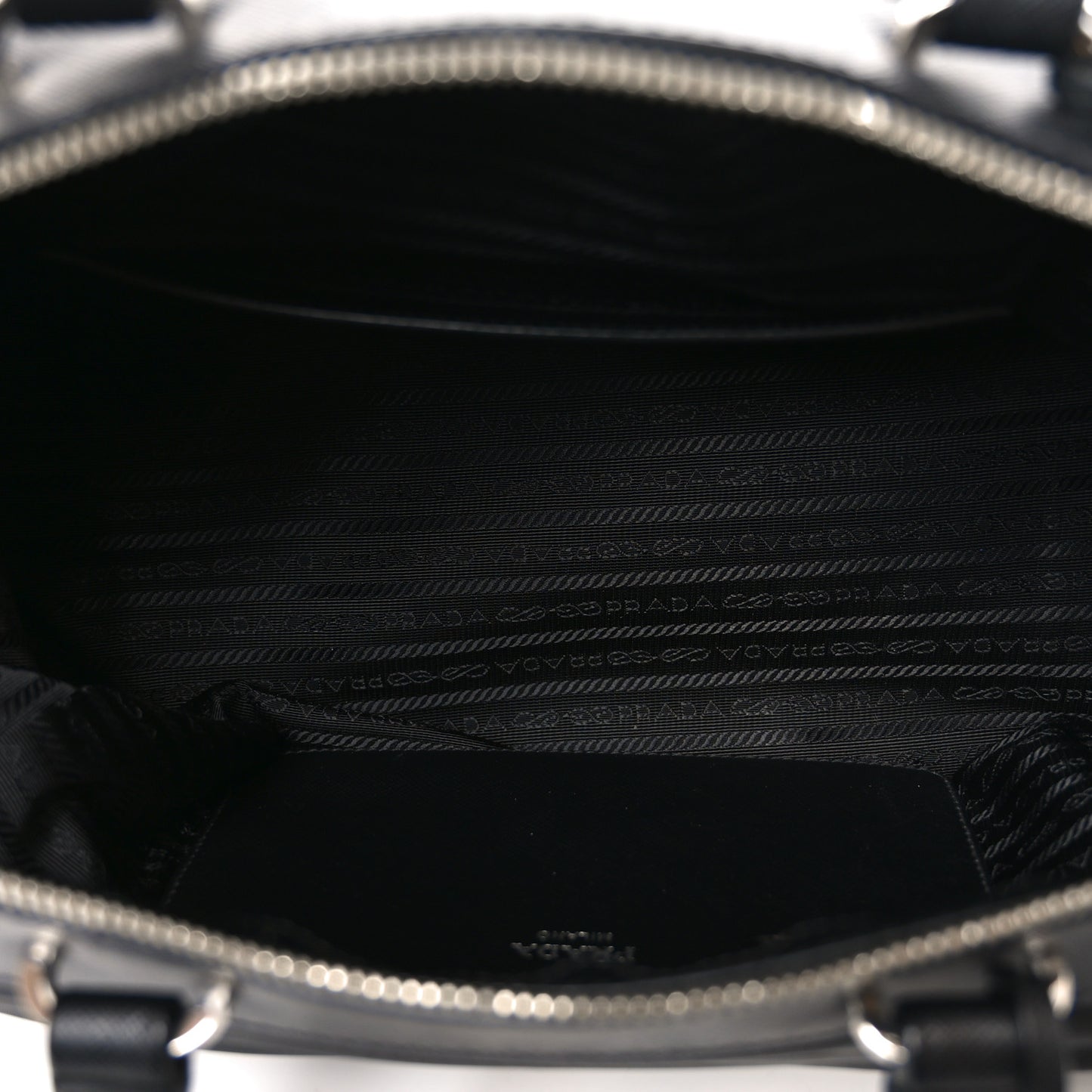 Nylon Saffiano Top Handle Bag Black