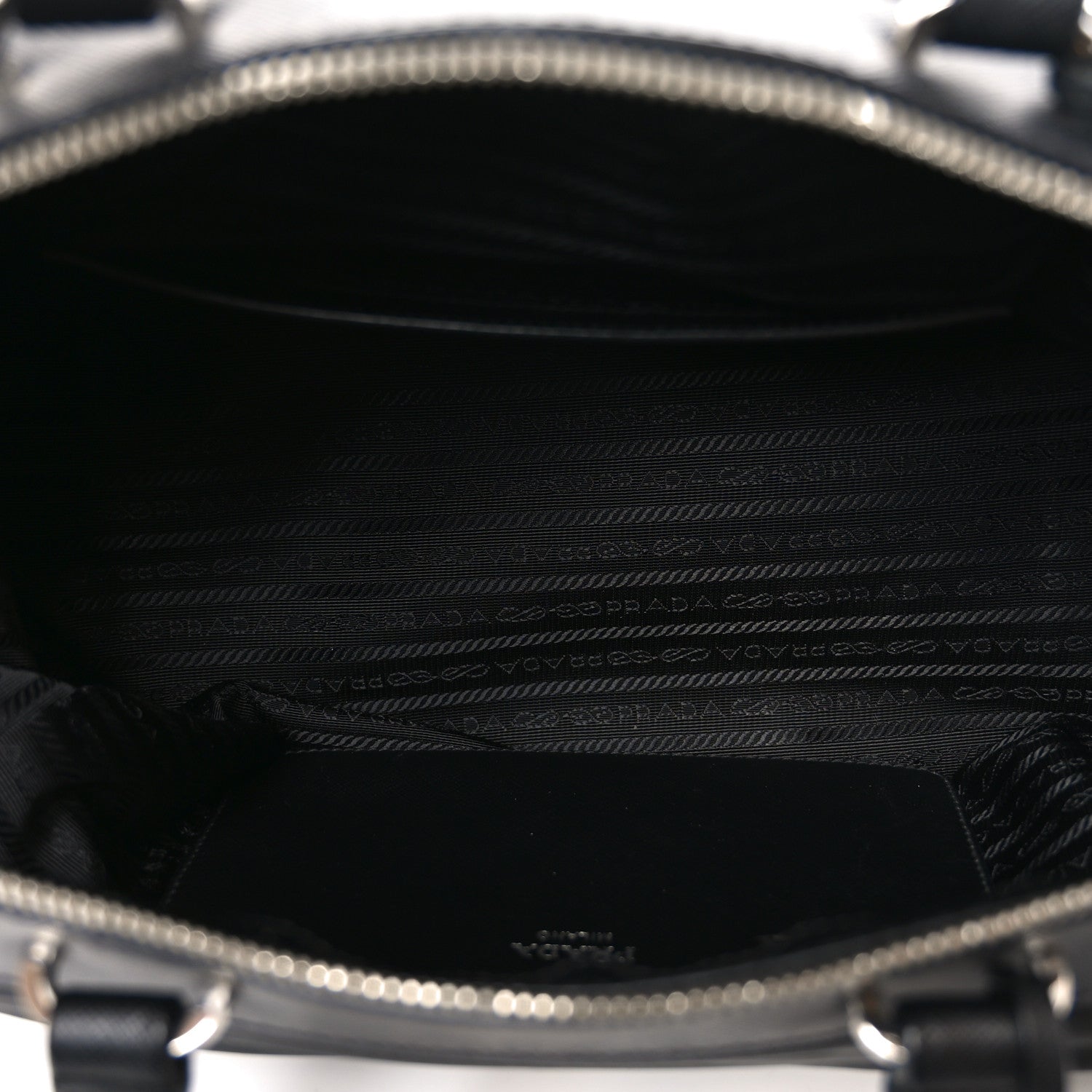 Prada Nylon Saffiano Top Handle Bag Black 5 of 9