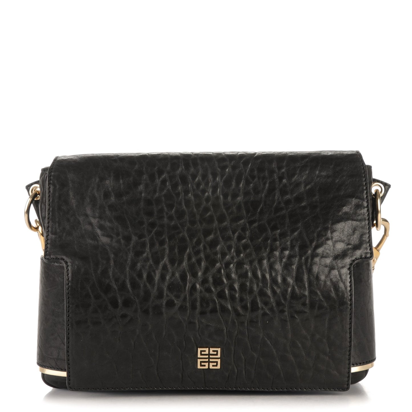 Pebbled Lambskin Melancholia Shoulder Bag Black