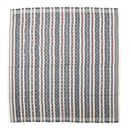Louis Vuitton Silk Wool Monogram Mattress Stripes Shawl Blue Jean 1 of 4