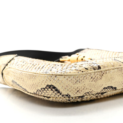 Gucci Snakeskin Calfskin Small Jackie 1961 Hobo Beige 9 of 10