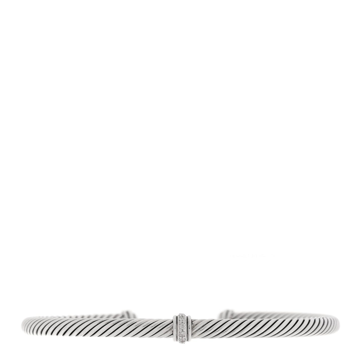 Sterling Silver Diamond 4mm Cable Classics Single Station Bracelet
