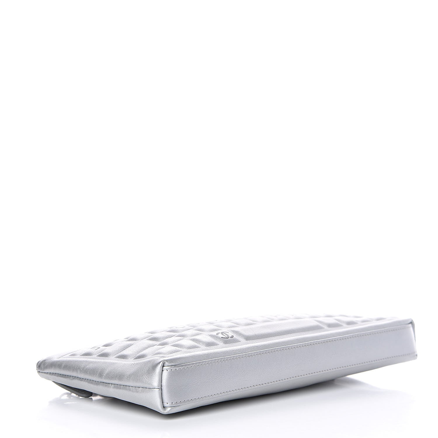 Chanel Metallic Calfskin Keyboard Pouch Silver 4 of 11