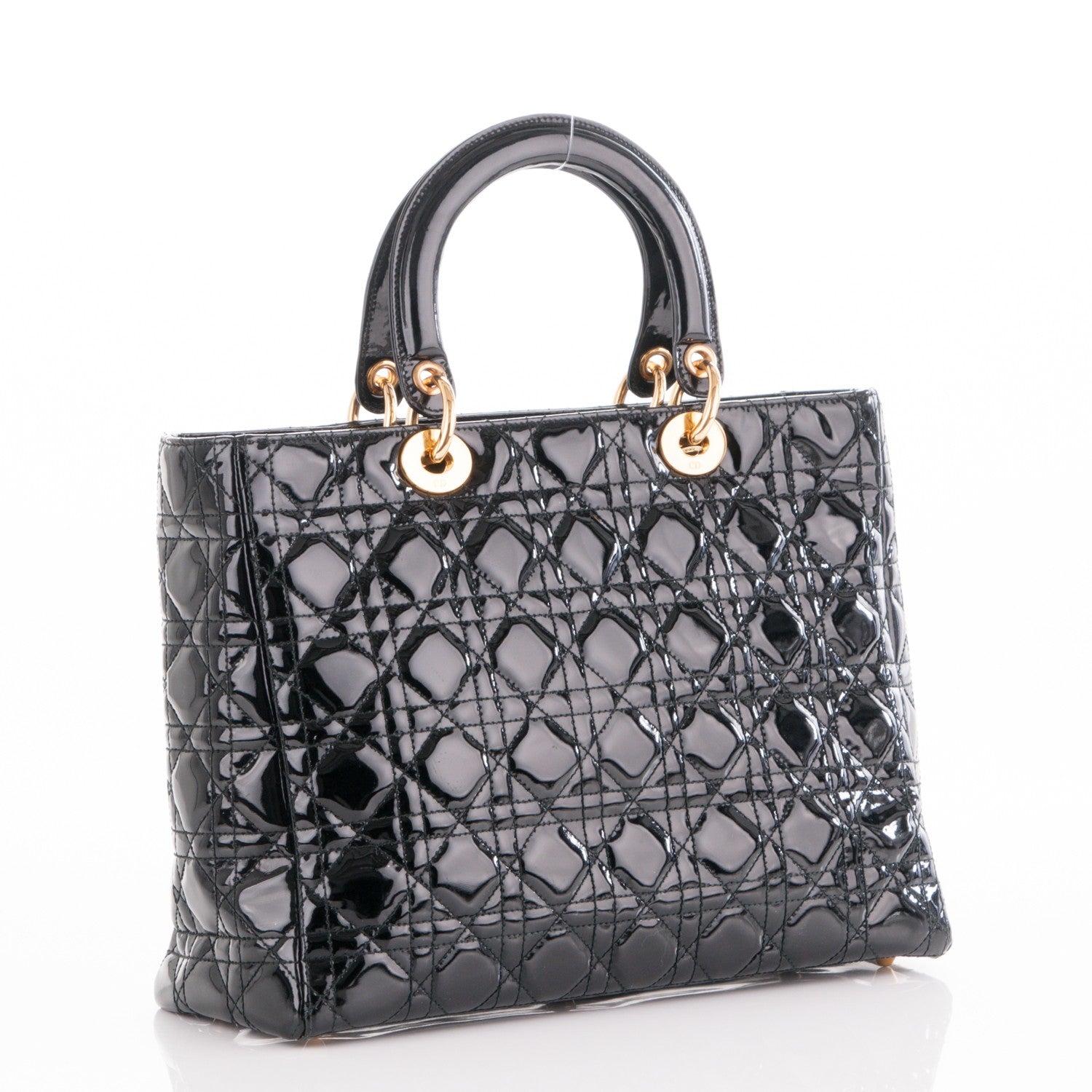 Christian Dior Patent Cannage Large Lady Dior Black 3 of 7