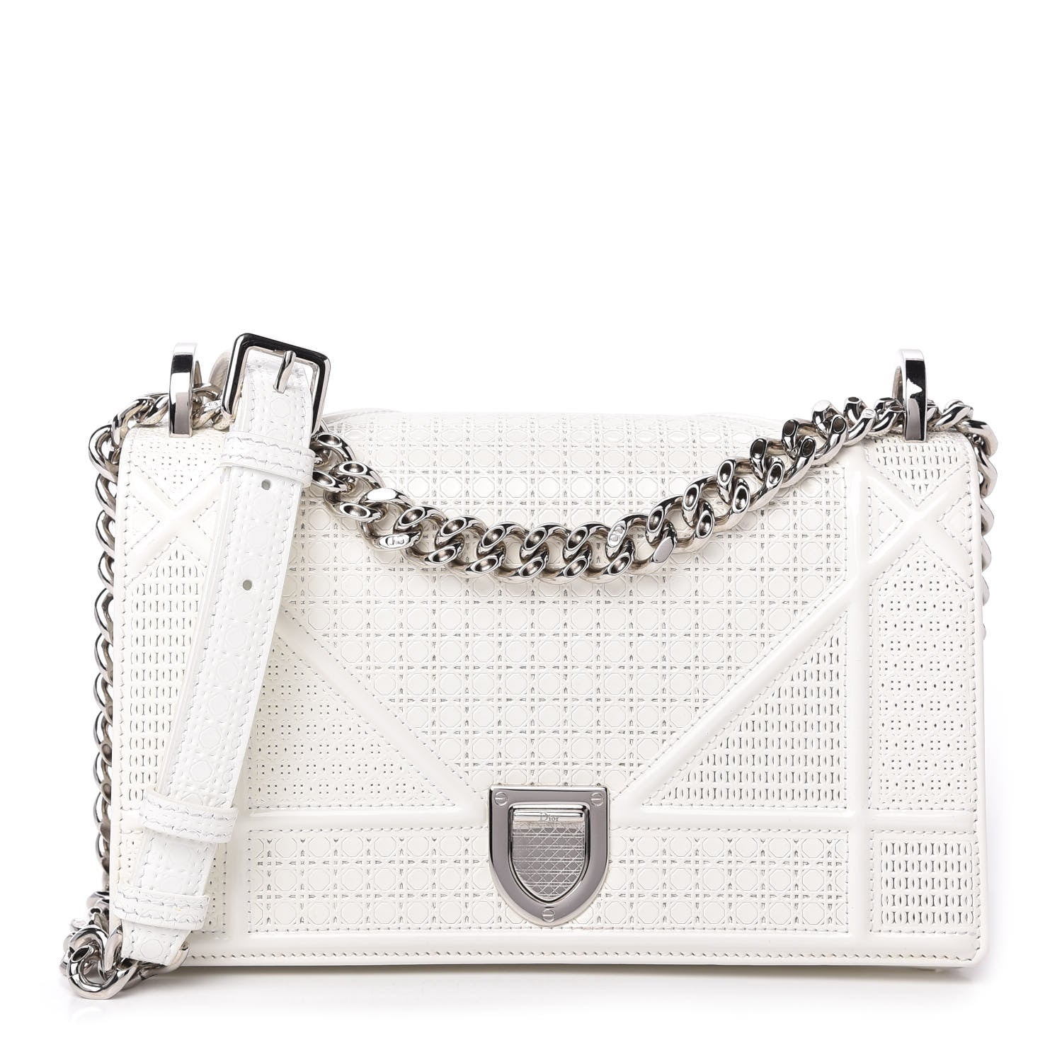 Christian Dior Calfskin Micro-Cannage Small Diorama Flap Bag White 1 of 7