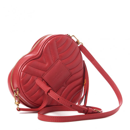Louis Vuitton Calfskin Embellished New Wave Love Lock Heart Bag Ecarlate 3 of 9