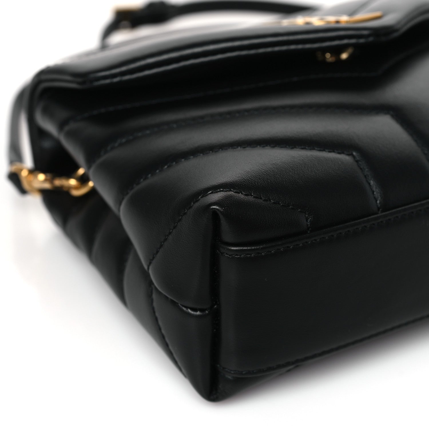 Saint Laurent Calfskin Y Quilted Monogram Toy Loulou Crossbody Bag Black 7 of 9