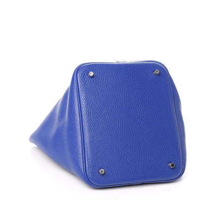 Hermes Taurillon Clemence Matte Alligator Picotin Lock Touch 22 MM Bleu Electrique 4 of 12