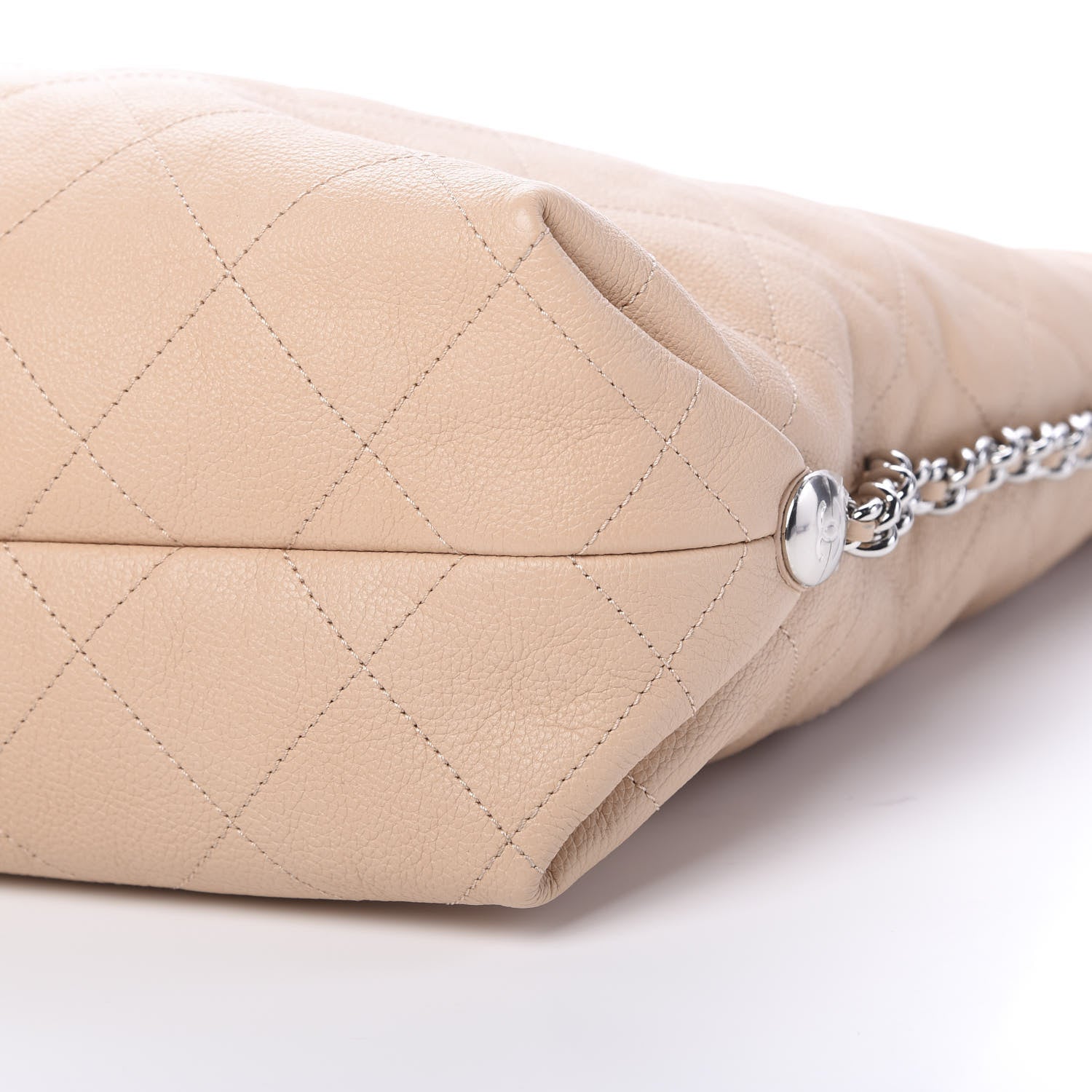 Chanel Grained Calfskin Stitched Medium Braided With Style Hobo Beige 8 of 9