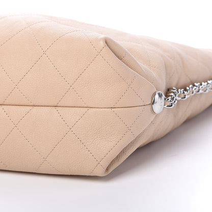 Chanel Grained Calfskin Stitched Medium Braided With Style Hobo Beige 8 of 9