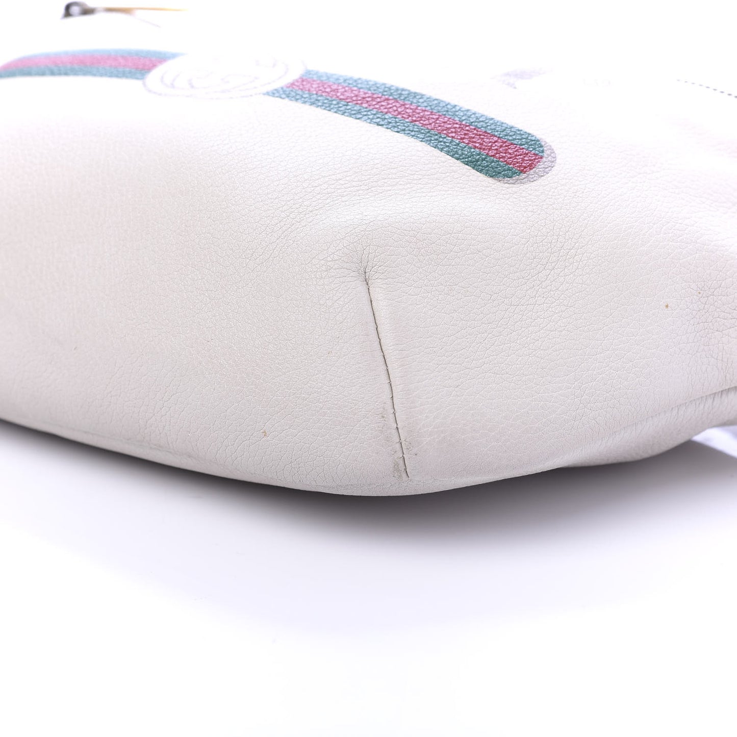 Grained Calfskin Logo Belt Bag White