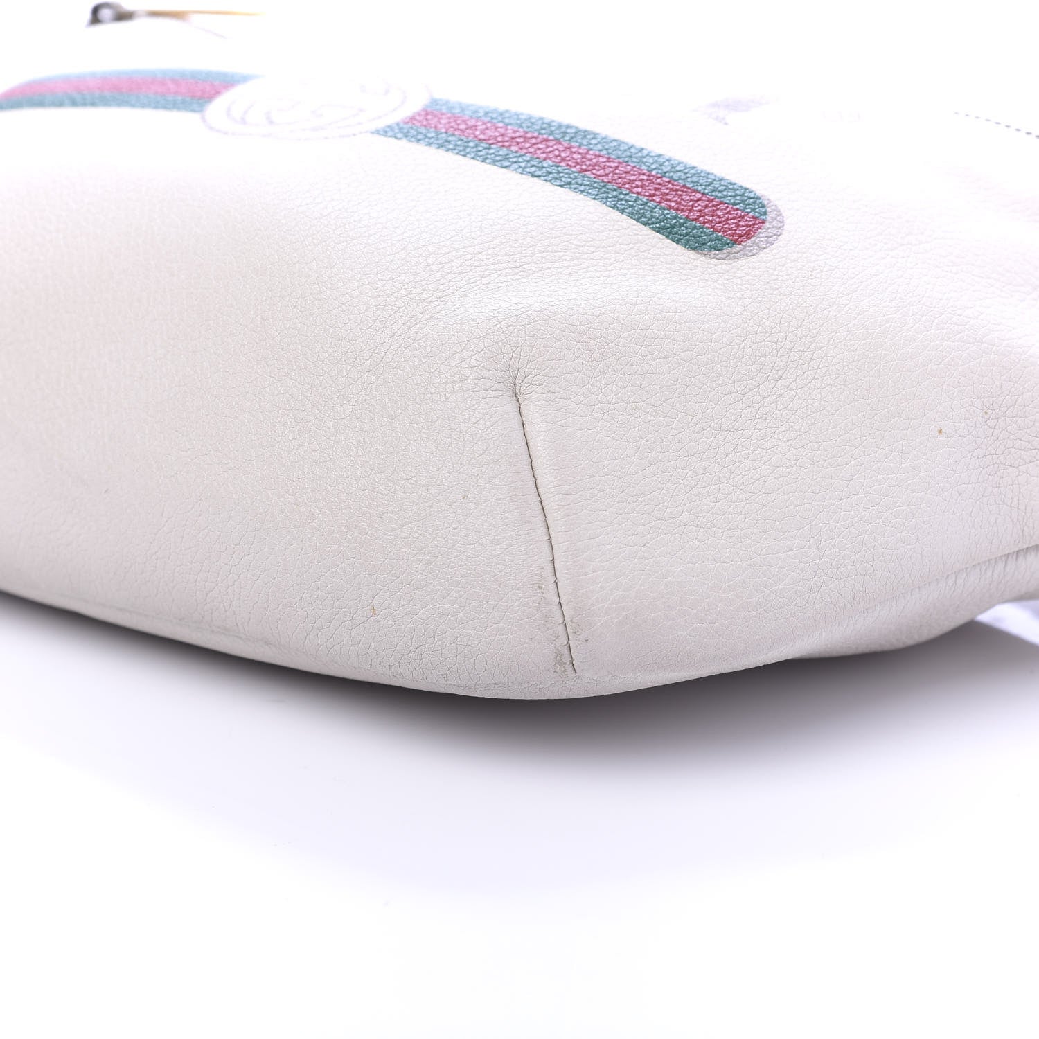 Gucci Grained Calfskin Logo Belt Bag White 6 of 10