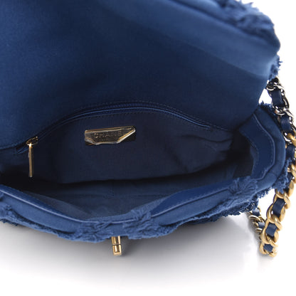 Chanel Cotton Canvas Quilted Medium Chanel 19 Flap Navy Blue 5 of 9
