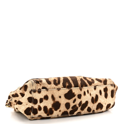 Dolce & Gabbana Canvas Leopard Print Miss Sicily Satchel Naturale 4 of 10