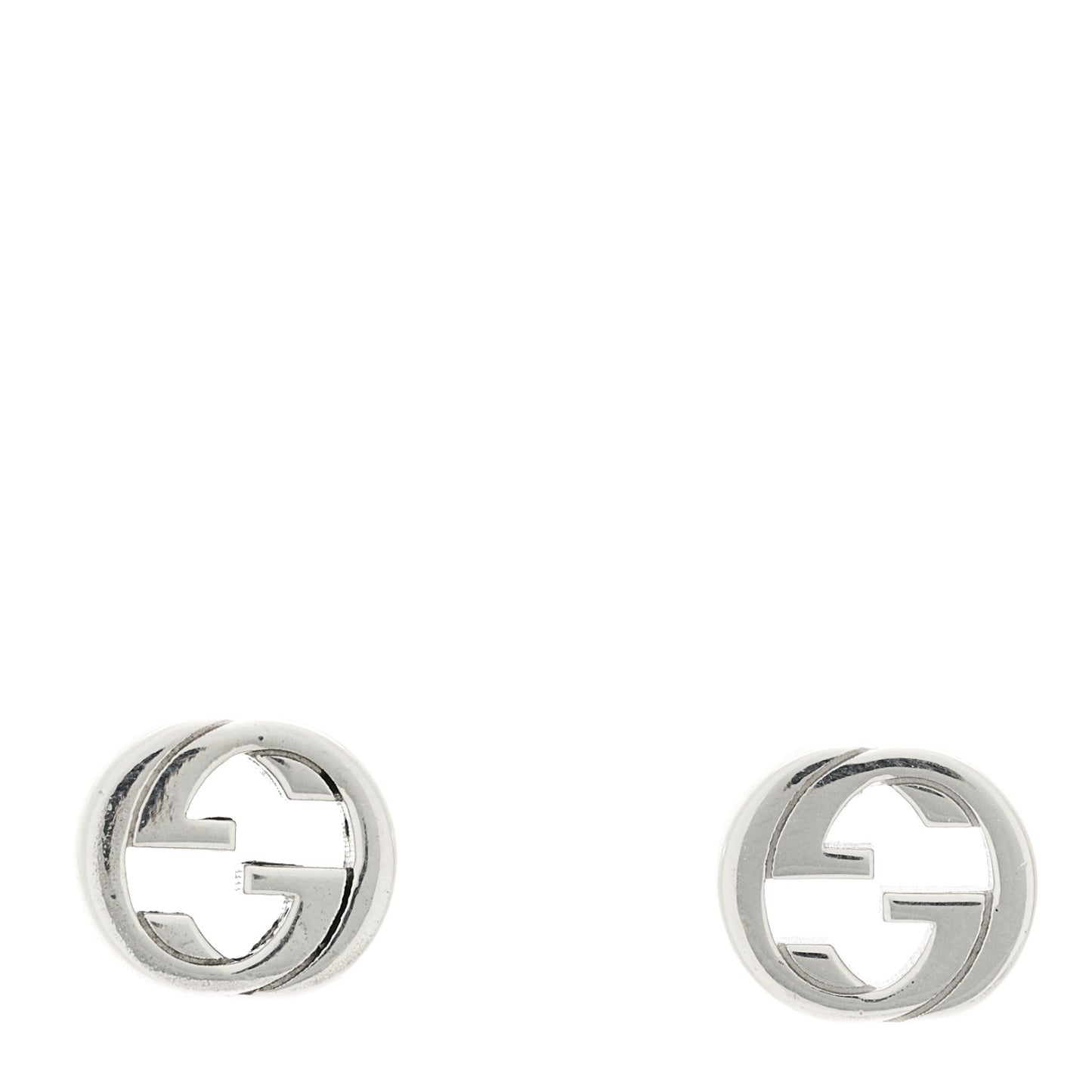 Sterling Silver Interlocking GG Stud Earrings
