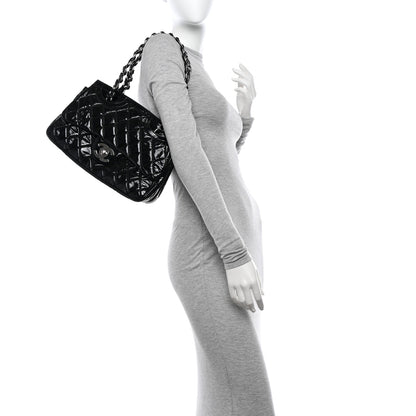 Chanel Patent Quilted Day Glo Flap Bag Black 2 of 11