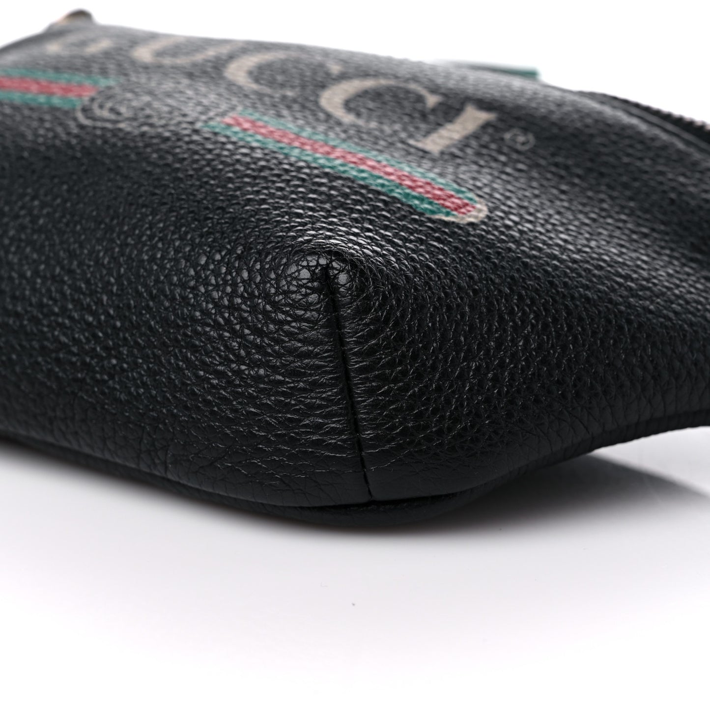 Grained Calfskin Small Logo Belt Bag Black