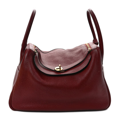 Hermes Taurillon Clemence Lindy 34 Rouge H 1 of 9