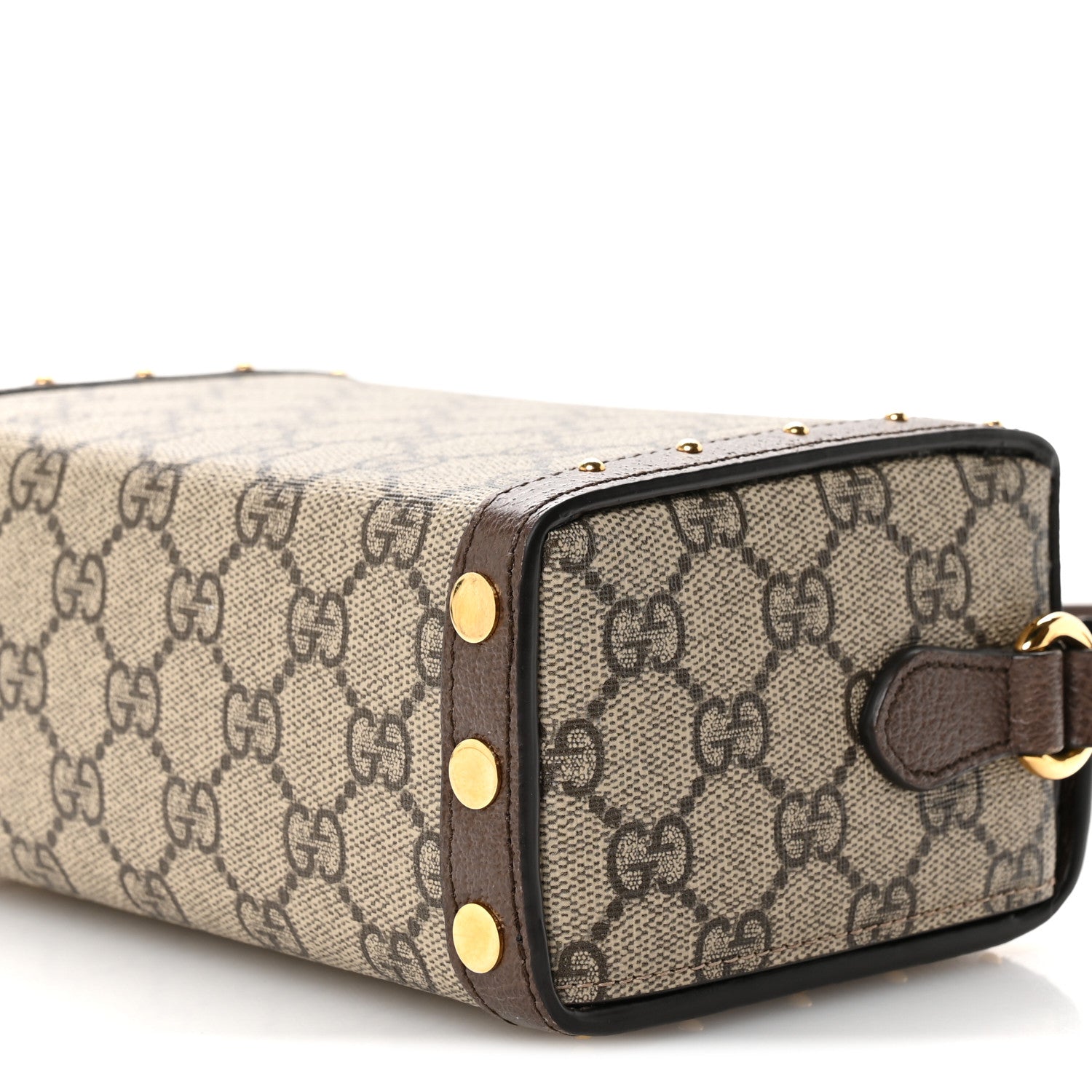 Gucci GG Supreme Monogram Textured Dollar Calfskin Mini Trunk Shoulder Bag Beige Ebony New Acero 10 of 11