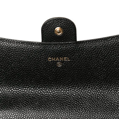 Chanel Caviar Quilted Large Gusset Flap Wallet Black 12 of 22