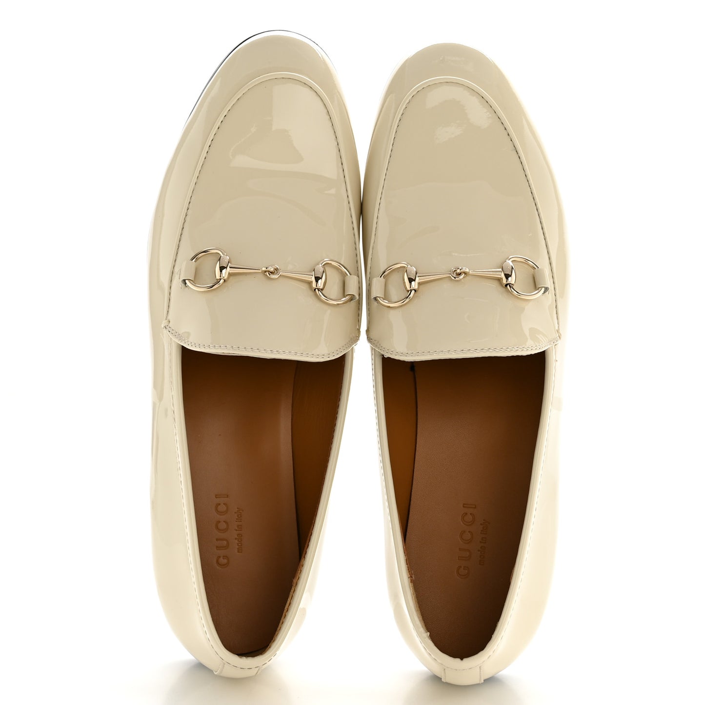 Vitello Vernice Soft Womens Jordaan Loafers 38 New Ivoire