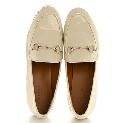 Gucci Vitello Vernice Soft Womens Jordaan Loafers 38 New Ivoire 2 of 10