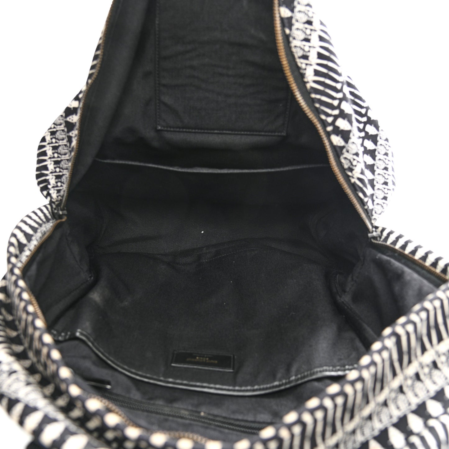 Nylon City Skeleton Print Backpack Black White