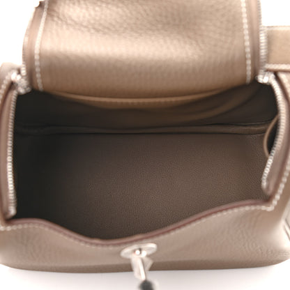 Hermes Taurillon Clemence Mini Lindy 20 Etoupe 4 of 10