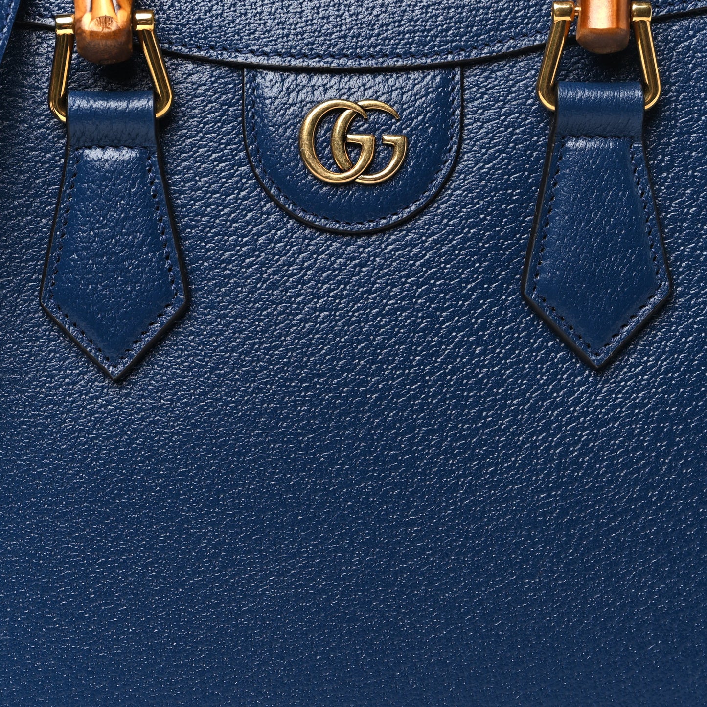 Textured Dollar Calfskin Web Small Diana Tote Bag Royal Crop