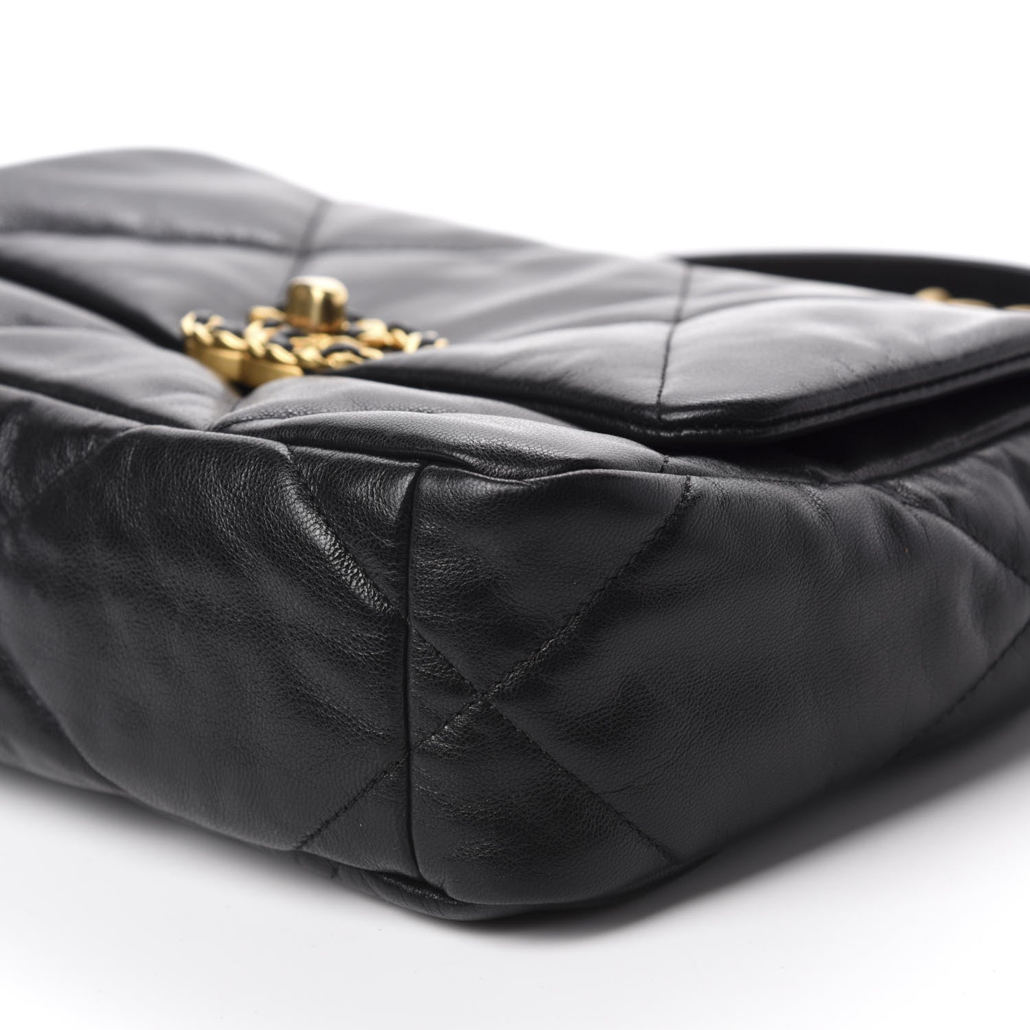 Chanel Goatskin Quilted Medium 19 Flap Black 7 of 11