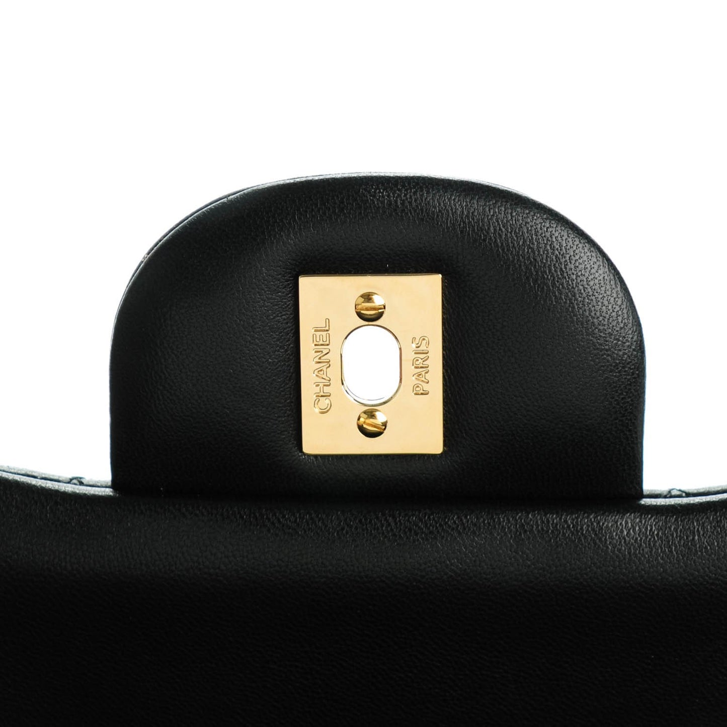 Lambskin Quilted Jumbo Double Flap Black